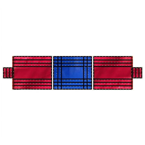 Superlight 14oz 3 Pc Lumber Tarp (8' Drop) - Red Ends, Blue Middle