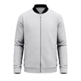 thumbnail image 5 of Men's Lightweight Polyester Jacket Stand Collar Long Sleeves Full Zip Elastic Cuff Casual Travel Rain Coat Windbreaker Outdoor Hiking Weekend Getaway | JASKFLY,Gray XL, 5 of 6
