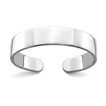 14k Gold White Adjustable High Polish Band toe ring toe ring for Women and Men - .7 Grams