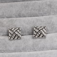 thumbnail image 2 of Gemelos geométricos de plata con diamantes de imitación para hombre, 2 of 3
