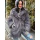 thumbnail image 1 of Abrigo gris grueso con solapa grande para mujer, abrigo holgado de manga larga de piel sintética, ropa de calle cálida, novedad de otoño e invierno, 2024, 1 of 5