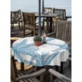 thumbnail image 2 of Outdoor Table Cloth with Umbrella Hole and Zipper, Coastal Starfish Waterproof Round Tablecloth 54 Inch, 0cean Nautical Coral Seagrass Nature Washable Table Cover for Outside Party Patio Picnic, 2 of 8
