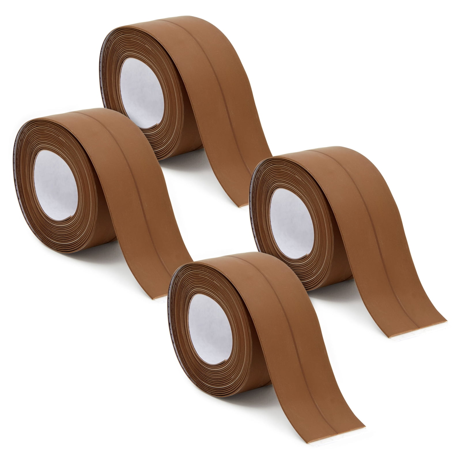 4 Pack Self-Adhesive 1.5 inch Brown Silicone Caulk Strip Tape for Bathtub 10.5 ft