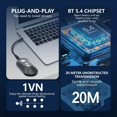 thumbnail image 2 of LE Bluetooth Transmisor Receptor de Audio V5.4 LC3 Adaptador de Música Hifi para Auriculares TV Altavoz Bluetooth Conector de 3,5 mm, 2 of 5