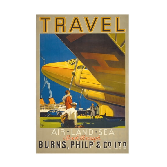 Vintage Apple Collection 'Art Deco Airplane Travel' Canvas Art