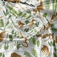 thumbnail image 5 of Ambesonne Safari Valance Pack of 2, Wilderness Leopards Leaf, 54"X12", Fern Green Apricot White, 5 of 5