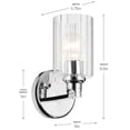 thumbnail image 3 of 55224CHFLU Kichler Lighting Gioe - 1 Light Wall Sconce-9.5 Inch Tall and 5 Inch Wide-Chrome Finish-Clear Fluted Glass Color, 3 of 5
