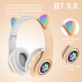 Kids Bluetooth Headphones,Safe Volume Limiting Cat Ear Headphones for