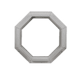 thumbnail image 2 of Double Pane Octagon Window 24" Black Vinyl DP50 Argon Gas Non-Opening Window Low-E Glass, 2 of 5