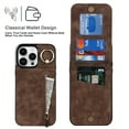 thumbnail image 3 of Jiahe Cover For iPhone 14 Pro Max, Wallet Case with Card Slot Holder,RFID Blocking,Built-in 360°Rotating Ring Kickstand Zipper Retro Purse Shockproof Case Cover, brown, 3 of 8