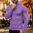 thumbnail image 2 of JAFSPIFXO Men's Turtleneck Sweater Solid Color Knit Long Sleeve Slim Fitted Stretch Pullover Sweater Tops, 2 of 7