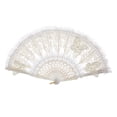 thumbnail image 2 of Abanico plegable de encaje Abanico plegable de encaje blanco Decoración de moda Abanico de encaje para mujer Retro Mariposa, 2 of 9