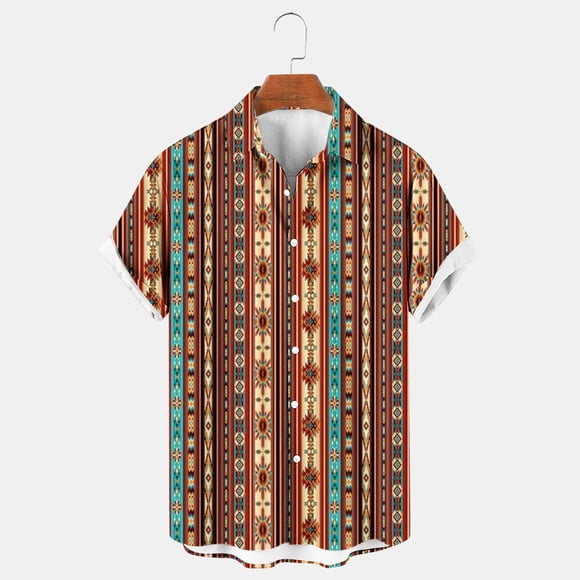 lcziwo Men's Bowling Shirts,Mens Short Sleeve Button Down Vintage Aloha Shirts Hawaiian Casual Printed Beach Shirt Summer Regular Fit Top 2024,Brown XXL