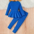 thumbnail image 6 of Hpgjzj Girls 2 Piece Outfits Twist Front Puff Sleeve Tops and Pants Rib-Knit Sweatsuits Fall Winter Clothes Sets, 6 of 7