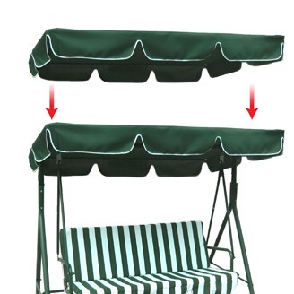 Replacement Canopy Top Cover For Patio Swing – 75"x52" Outdoor Garden Porch Seat Cover, 300D Polyester