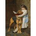 thumbnail image 2 of Briton Riviere 14x18 Gold Ornate Wood Frame and Double Matted Museum Art Print Titled - Compulsory Education (1887), 2 of 4