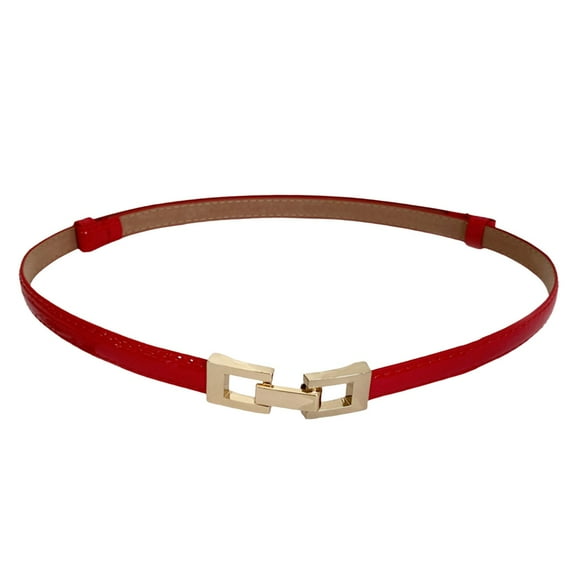 Women Belts for Dress Pants Fashion Leather Strap Plus Size Women Belts with Gold Buckle for Jeans Pants Dress Ladies Leather Belt Red Skinny Belts for Women Women Thin Belts for Dress Pants,Red