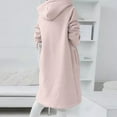 thumbnail image 5 of Ikevan Women'S Solid Color Hoodie Zipper Long Sleeve Sweatshirts Pockets Irregular Hem Long Coat Tops Pink 10(XL), 5 of 6