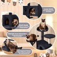 thumbnail image 3 of Yaheetech 53.9" H Cat Tree with Double Condos, Scratching Posts & Ramp, Black, 3 of 9