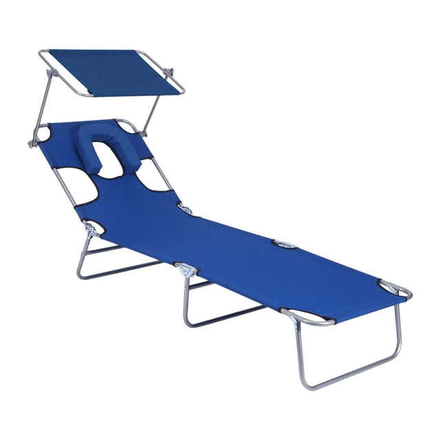 Sillón de bronceado plegable 3 en 1 para tomar el sol en el patio al aire libre Azul