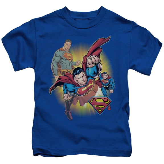 Jla - Superman Collage - Juvenile Short Sleeve Shirt - 4