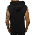 thumbnail image 2 of Innerwin Débardeurs à Capuche Sans Manches pour Hommes Été Fermeture Éclair Coupe Régulière Noir 2TG, 2 of 3