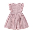 thumbnail image 5 of Esaierr Kids Toddler Girls Short Sleeve Dresses Baby Summer Princess Dress Ruffle Sleeve Dress Newborn Cute A-line Dress Casual Dress Swing Dresses for 6M-6T, 5 of 8
