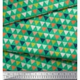 thumbnail image 3 of Soimoi Green Cotton Voile Fabric Triangle Geometric Printed Fabric 1 Yard 56 Inch Wide, 3 of 3