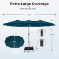 thumbnail image 6 of Alpha Joy 15ft Outdoor Patio Umbrella Extra-Large Double-Sided Garden Umbrella with Crank Handle and Base - Cerulean, 6 of 6