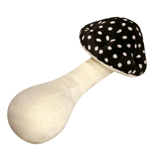 Muñeca de peluche con forma de hongo con dibujos animados, de peluche, 80 cm, color blanco y negro