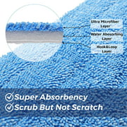 4 Pack Reusable Microfiber Mop Pad for Swiffer Wet Jet Spray Mop & All 10-12 Inch Flat Mop Multi-Surface Cleaning Wet Dry Washable Mop Pad