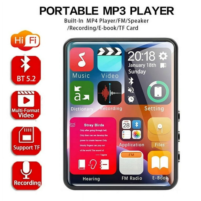 MUSICOZY 128GB Support MP3 Player, 2.4 Inch Touch Screen