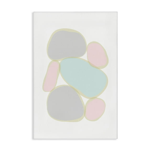 Stupell Industries Pastel Pebble Shapes Abstract Painting Gallery Wrapped Canvas Art Print Wall Art, 16 x 24