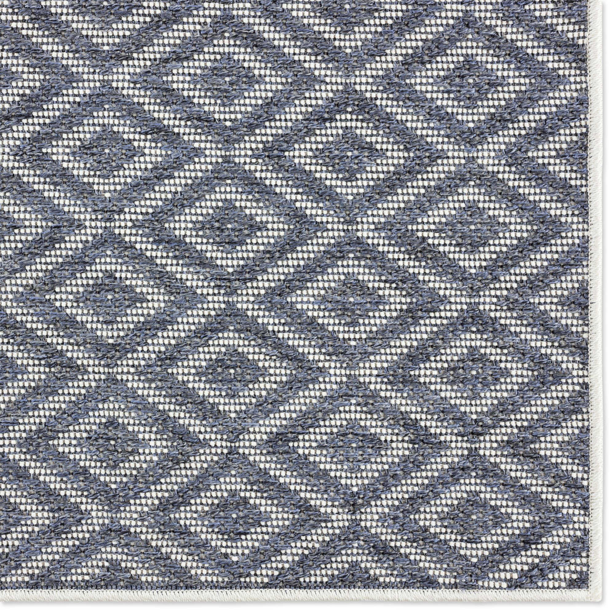 Home Dynamix Tripoli Lydia Modern Diamond Indoor/Outdoor Area Rug, Denim/Cream, 5'3"x7'3"