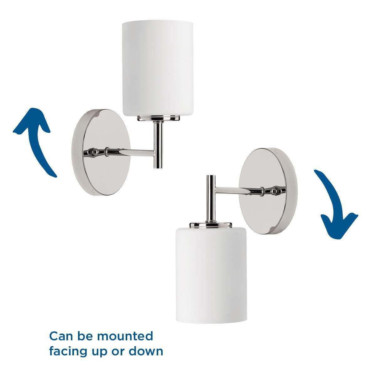Progress Lighting Replay Collection 9.75" 1 Light Polished Nickel Etched Glass Bath Vanity Light