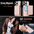 thumbnail image 6 of Allytechgroup 2 in 1 Wallet Case for Apple iPhone 12 Pro Max, Magnetic Cards Holder Detachable Cover Compatible with Magsafe Protective for Women Men, Rosegold, 6 of 7