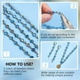 thumbnail image 4 of 5 Strands 3.3 Feet Faceted Glass Beads Chain with Bronze Eye Pin for DIY Necklaces Bracelets Jewelry Making, 4 of 9