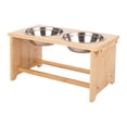 thumbnail image 3 of PETMAKER Elevated Dog Bowls with 10-Inch Tall Bamboo Raised Stand, 3 of 10