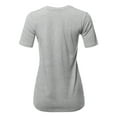 thumbnail image 3 of A2Y Women's Basic Solid Premium Cotton Short Sleeve Crew Neck T Shirt Tee Tops Heather Grey 2XL, 3 of 6