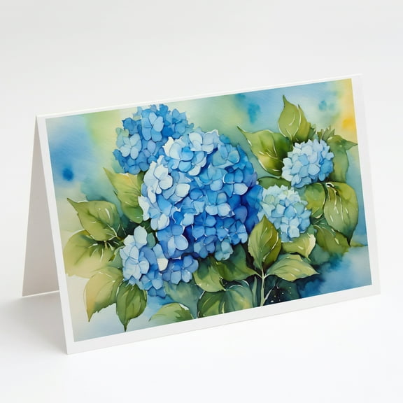 Hydrangeas in Watercolor Greeting Cards and Envelopes Pack of 8 7 in x 5 in