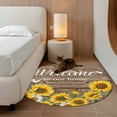 thumbnail image 3 of Welcome to Round Area&nbsp;Rug 3ft Our Home Wood Grain Farmhouse Sunflowers Butterfly Non-Slip&nbsp;Washable Circle Rugs Soft Felt Indoor Floor Mat for Bedroom Kitchen Living Room Bathroom, 3 of 9