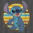 thumbnail image 2 of Boy's Lilo & Stitch Retro Striped Circle Stitch  Graphic Tee Charcoal Heather Medium, 2 of 5
