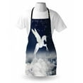 thumbnail image 3 of Fantasy Apron Legendary Unicorn Flying over Clouds Novelty and Purity Icon Magic Creature Image, Unisex Kitchen Bib Apron with Adjustable Neck for Cooking Baking Gardening, White Blue, by Ambesonne, 3 of 3