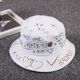 thumbnail image 5 of Guardurnaity Sombrero de cubo de Hip Hop estilo Graffiti personalizado para sombrero de pescador Unisex sombrero de pescador gorra de Hip Hop Sombreros Blanco s, 5 of 6