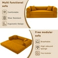 thumbnail image 4 of Middle Size Yellow Light luxury sit/lie convertible compression sofa bed module free combination, 4 of 9