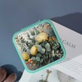 thumbnail image 4 of Autua Flowers Leaves Painting Jewelry Storage Artifacts Travel Jewelry Box for Necklace Ring Earring, Compact Size Fits Easily into Bag Green, 4 of 5