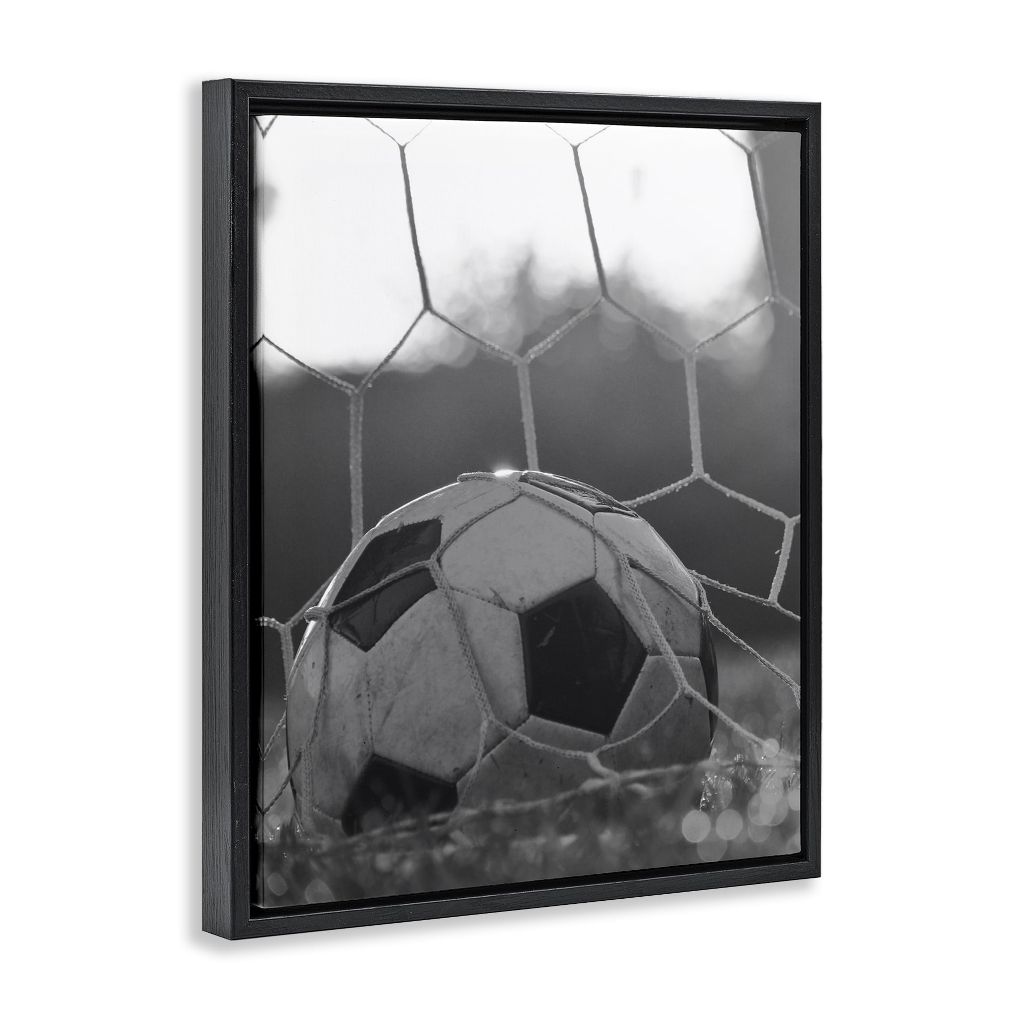 Stupell Industries Soccer Goal Score Black Framed Floater Canvas Wall Art, design by Marcus Prime