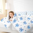 thumbnail image 3 of spefrowx Cartoon Blue Bow Full Size Comforter Sets for Girls, Watercolor Floral Bedding Comforter Set, Polka Dot Reversible, 3pcs, 1 Comforter and 2 Pillowcases, 3 of 6