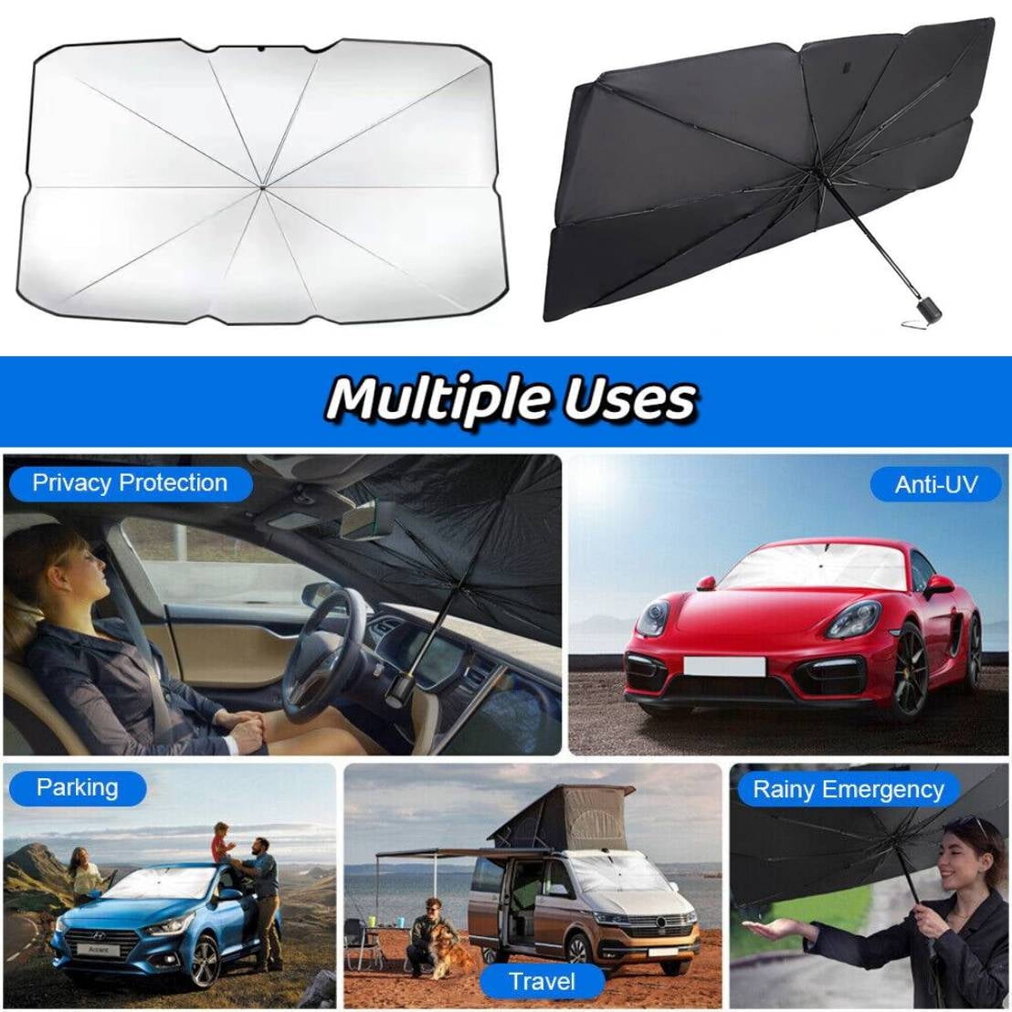 Windshield Sun Shade for Car, Car Window Shade, Foldable Car Umbrella Sunshade Cover Car Front Window, Blocks UV Rays Sun Visor Protector Sunshade for Interior Protection, Car Accessories (55"x31")