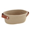thumbnail image 1 of Nordic Storage Basket with Handles Hand Woven Cotton Rope Container Toy Sundries Key Desktop for Wardrobe Closet Milk White S, 1 of 9